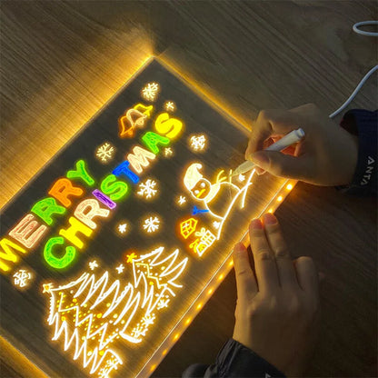 3D Writing Board With 7 Colorful Pens & Light